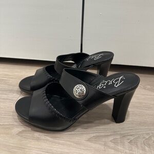 Brighton Verse Heeled Sandal In Black Vacchetta (Size 7)